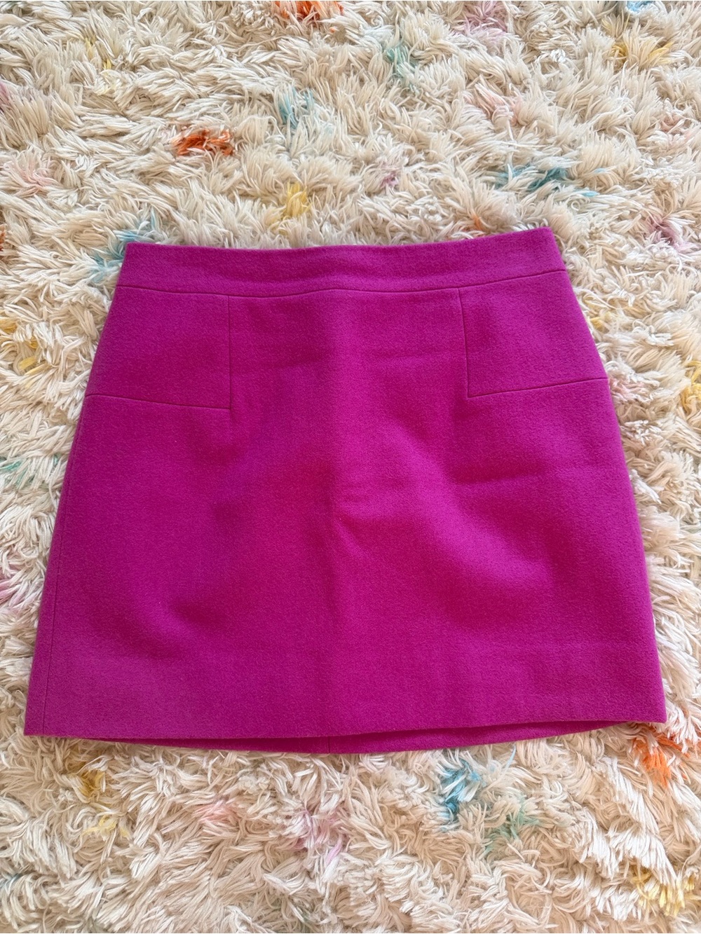 J. Crew Fuchsia Wool-Blend Mini Skirt